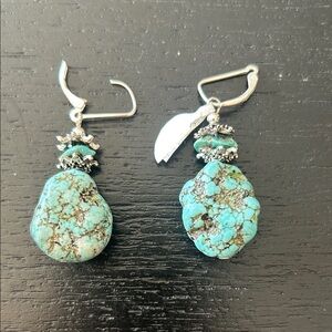 Turquoise and Silver Dangle Earrings